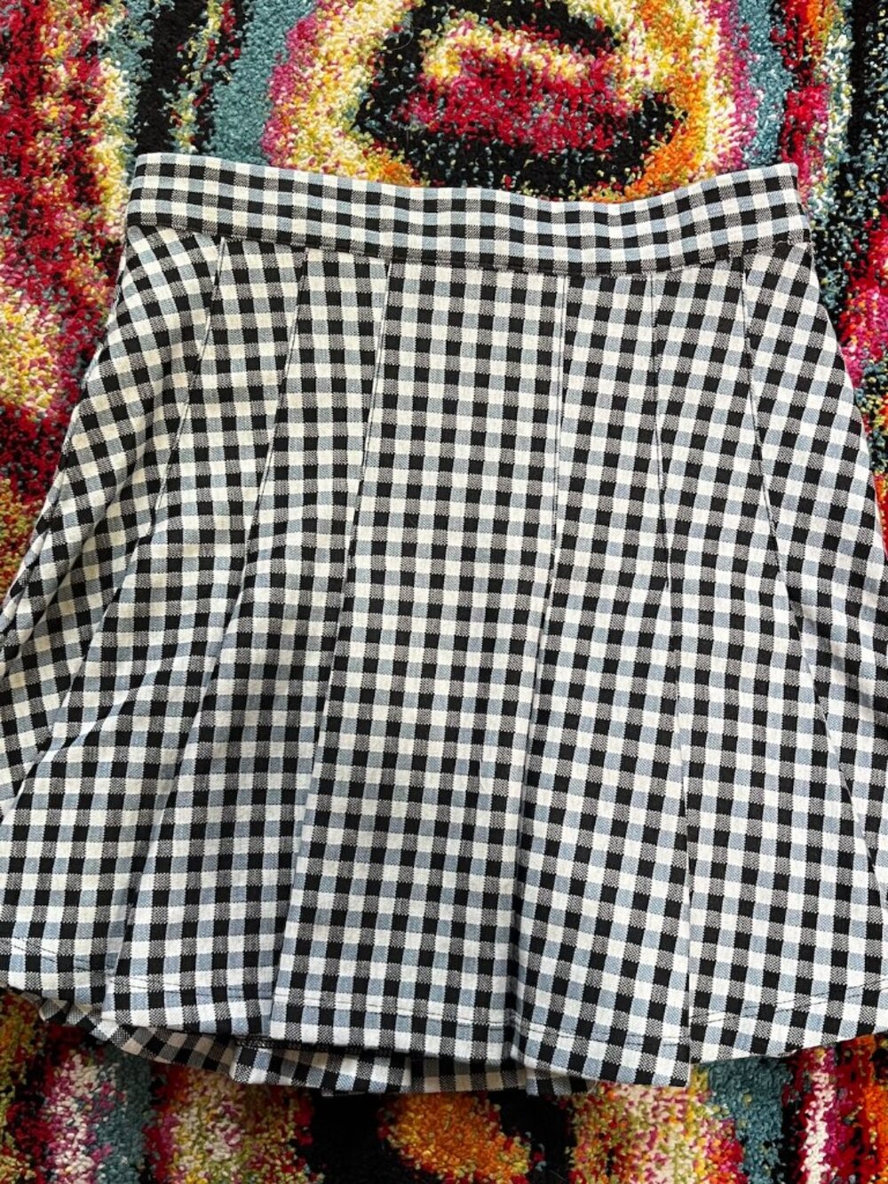 Free People Gingham Pleated Skirt